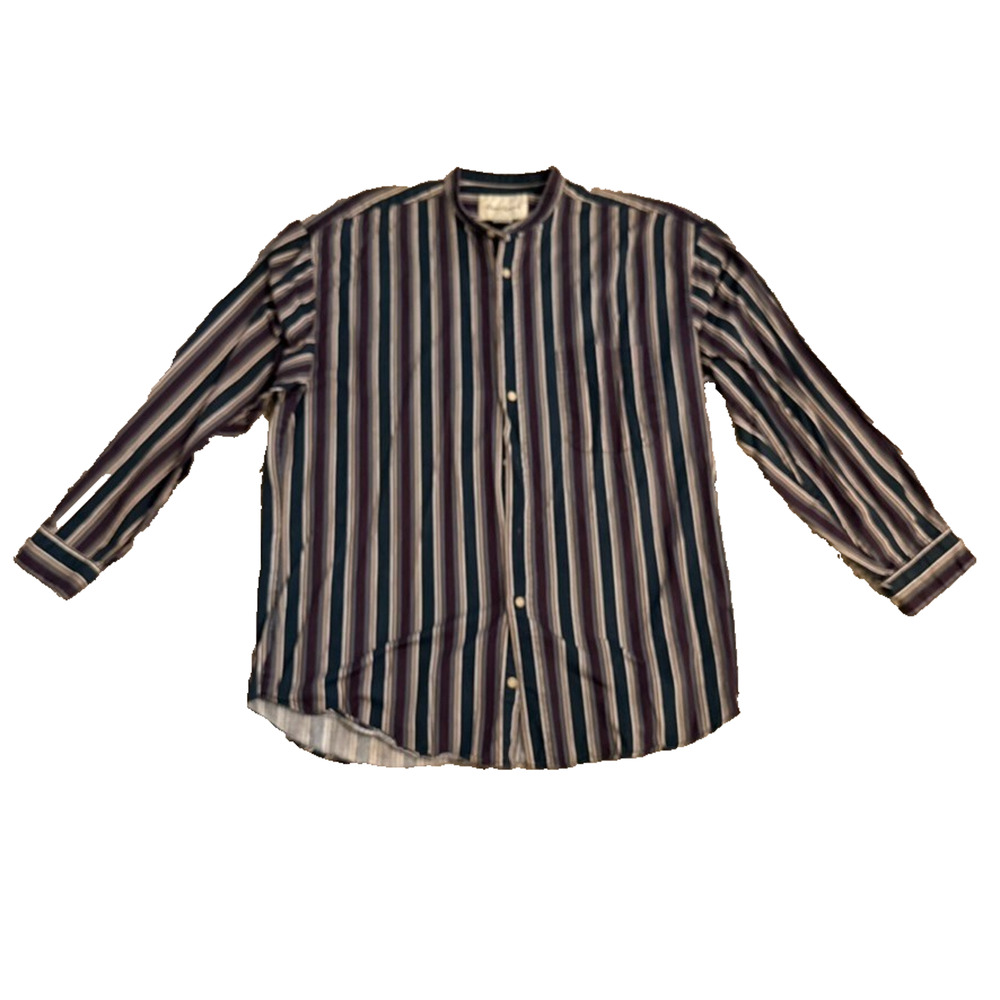 Vintage GreatLand Striped Cotton Shirt Men’s Large 100% Cotton 90s Casual